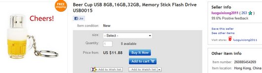 Beer Cup USB 8GB,16GB,32GB, Memory Stick Flash Drive USB0015