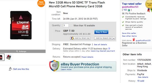New 32GB Micro SD SDHC TF Trans Flash MicroSD Cell Phone Memory Card 32GB