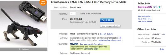Transformers 32GB 32G B USB Flash Memory Drive Stick